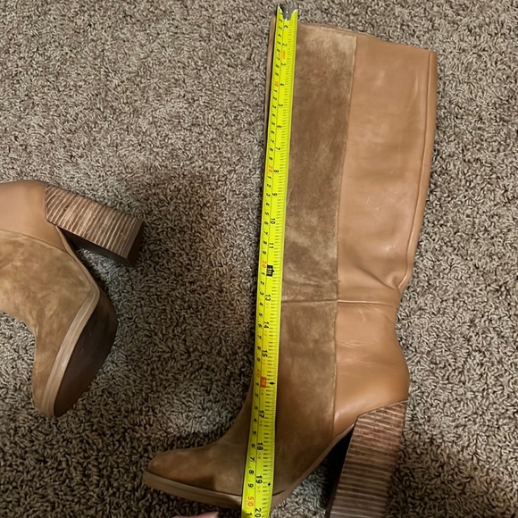 ALDO Boots leather & suede buttery soft knee high pull on camel - Picture 7 of 11